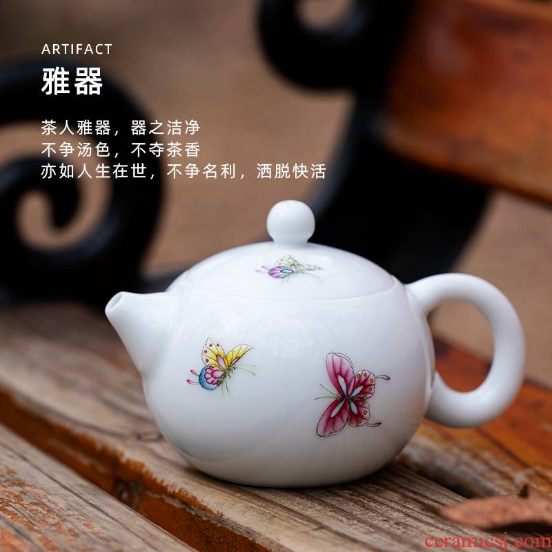 Mountain sound teapot small single pot of jingdezhen jingdezhen ceramic teapot shih pot pure manual painting kung fu tea pot