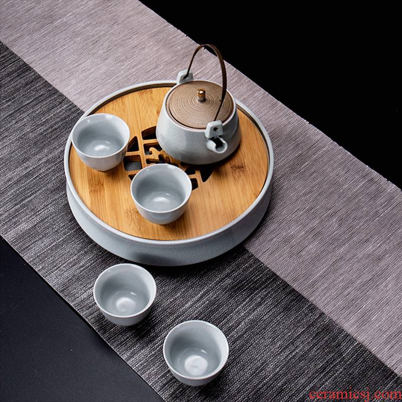 Jane to the pledge your up with simple small tea set ceramic portable travel is suing a pot of tea of a complete set of Japanese four cups