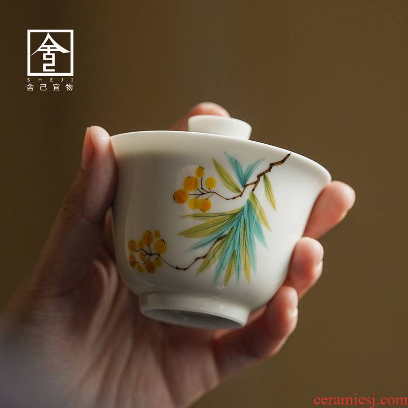 The Self - "appropriate content of jingdezhen hand - made loquat kung fu tureen single bowl tea set tea cups