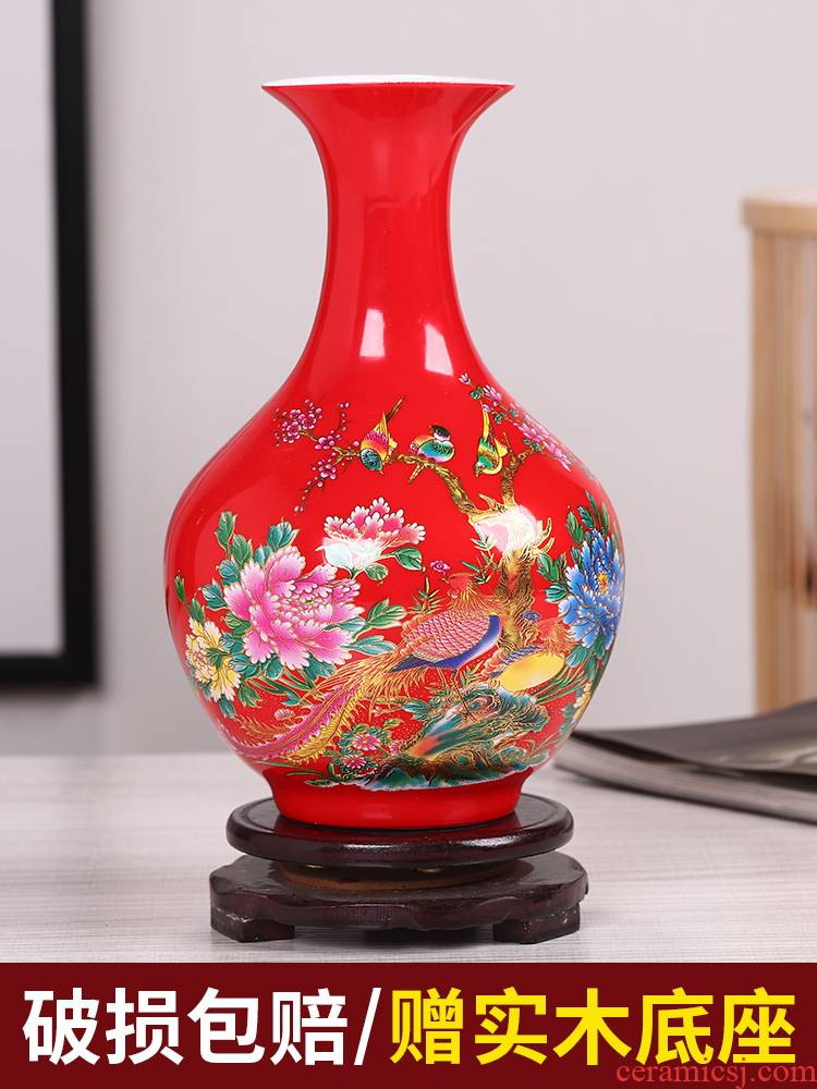 Jingdezhen ceramics glaze crystal vase I and contracted home sitting room adornment handicraft furnishing articles flower arranging flowers