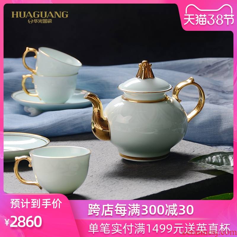 Uh guano countries celadon porcelain tea set gift boxes kung fu tea set sco summit with porcelain the green world