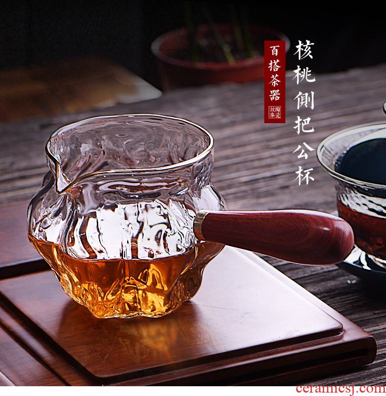 Ceramic fair story cup side rosewood heat - resistant glass paint kung fu tea accessories small tea sea points