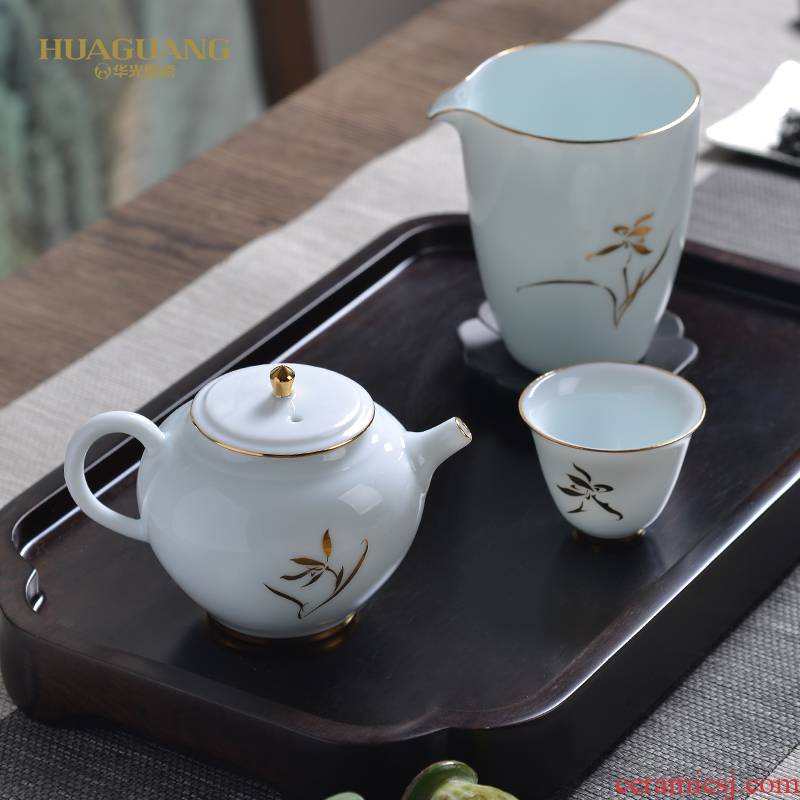 Uh guano countries porcelain ceramic tea set suits for China post DE chin - LAN huang kung fu tea tea king tea combination