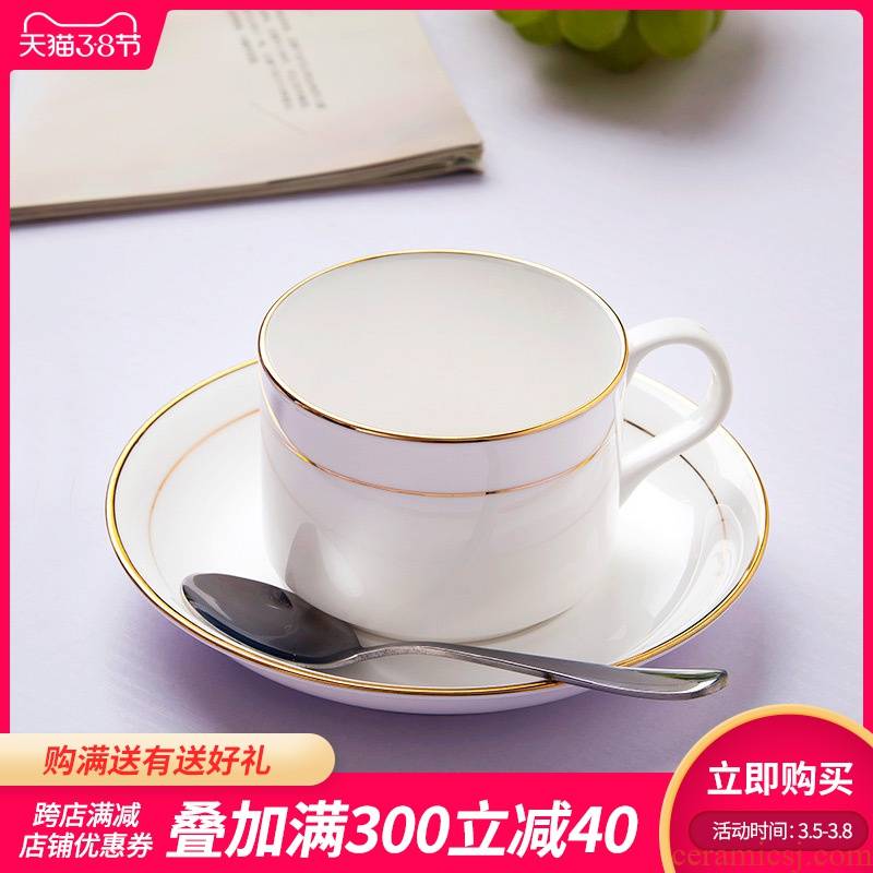 Jingdezhen coffee cup sets glass ceramic ipads China up phnom penh pure white European cup creative distribution spoons