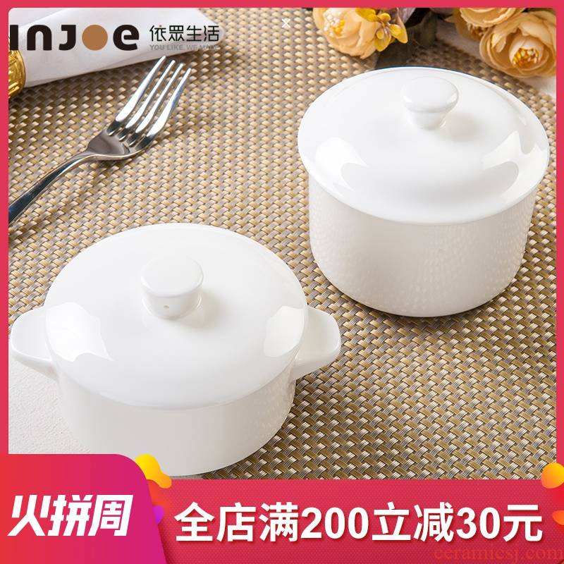 "According to the tangshan pure white ipads porcelain cup and cup stewed bird 's nest household stew stew ceramics with cover steamed chicken custard with to hold to high temperature
