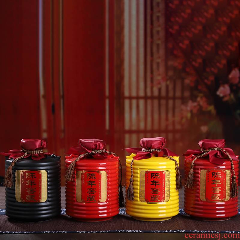 An empty bottle of jingdezhen ceramic Chinese style household hoard seal 3/5 kg bulk liquor mercifully wine jar