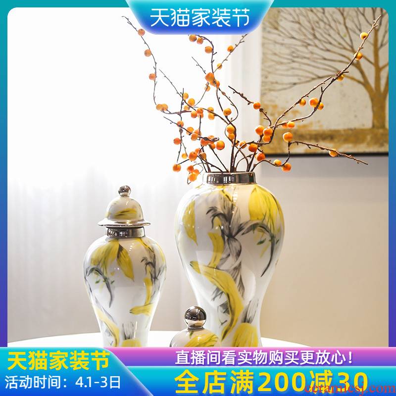 Jingdezhen new Chinese style originality general tank furnishing articles sitting room porch ark of TV ark of tea table and what soft outfit floret bottle