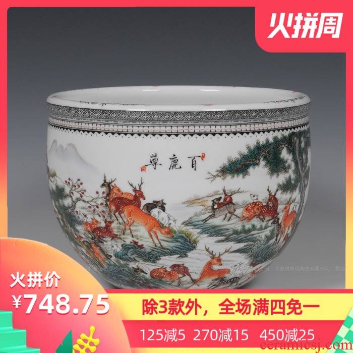 Jingdezhen ceramics hand - made pastel lohan cylinder home furnishing articles furnishing articles household act the role ofing is tasted creative living room
