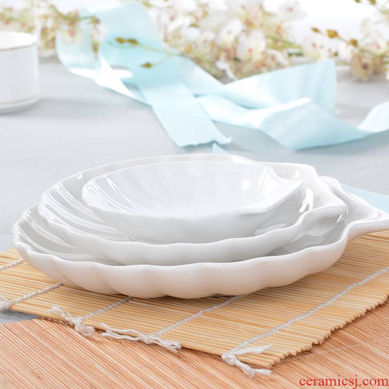 Yao hua pure creative irregular ceramic fruit bowl dish plate shell snack strengthen porcelain dish dish plates