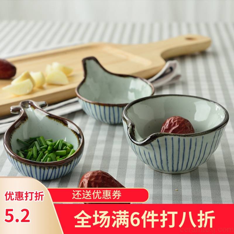 Three ceramic creative household small dishes taste dish dish dish of soy sauce dish of dip the leaves dish seasoning sauce dish bowl