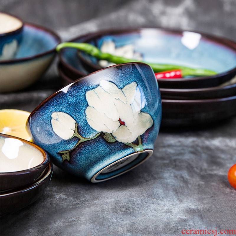 Yuquan xin LAN new rice bowls with a single large soup bowl rainbow such use ceramic tableware Korean dish dish dish soup plate