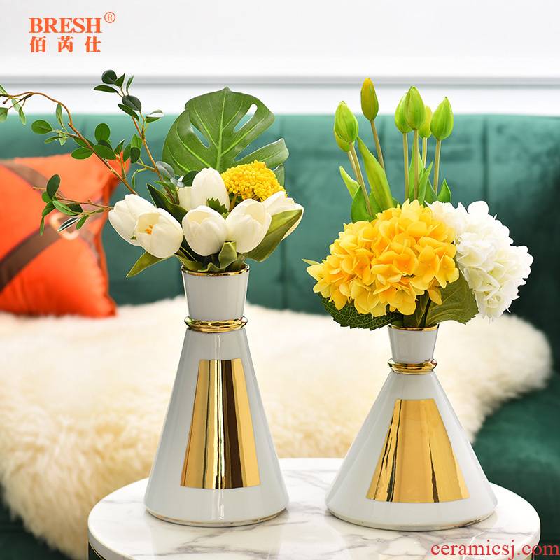 Light key-2 luxury ceramic vase floral wine TV ark, furnishing articles contracted sitting room creative fashion decoration H1011 shelf