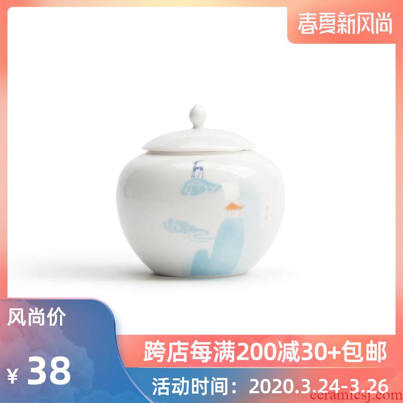 Mr Nan shan nine colored deer jade porcelain tea pot ceramic seal character creative small tea warehouse storage tanks to travel