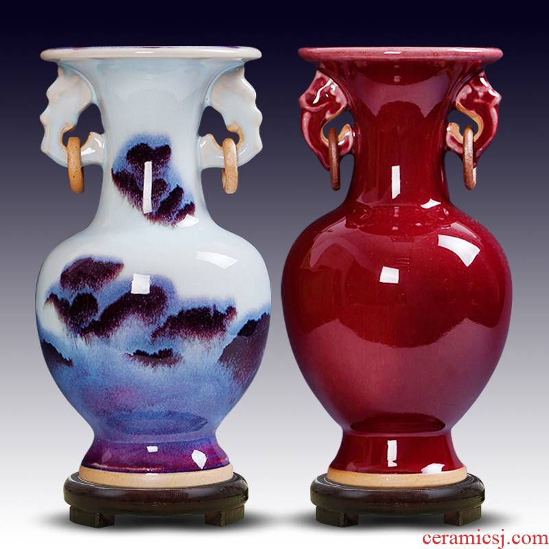 Jingdezhen ceramic vase furnishing articles flower arrangement is archaize sitting room variable jun porcelain household act the role ofing is tasted office crafts