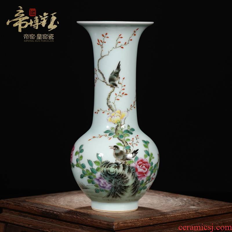 Jingdezhen ceramics antique hand - made blue glaze painting of flowers and black mushroom bottles of classic Chinese style collection process decorative furnishing articles