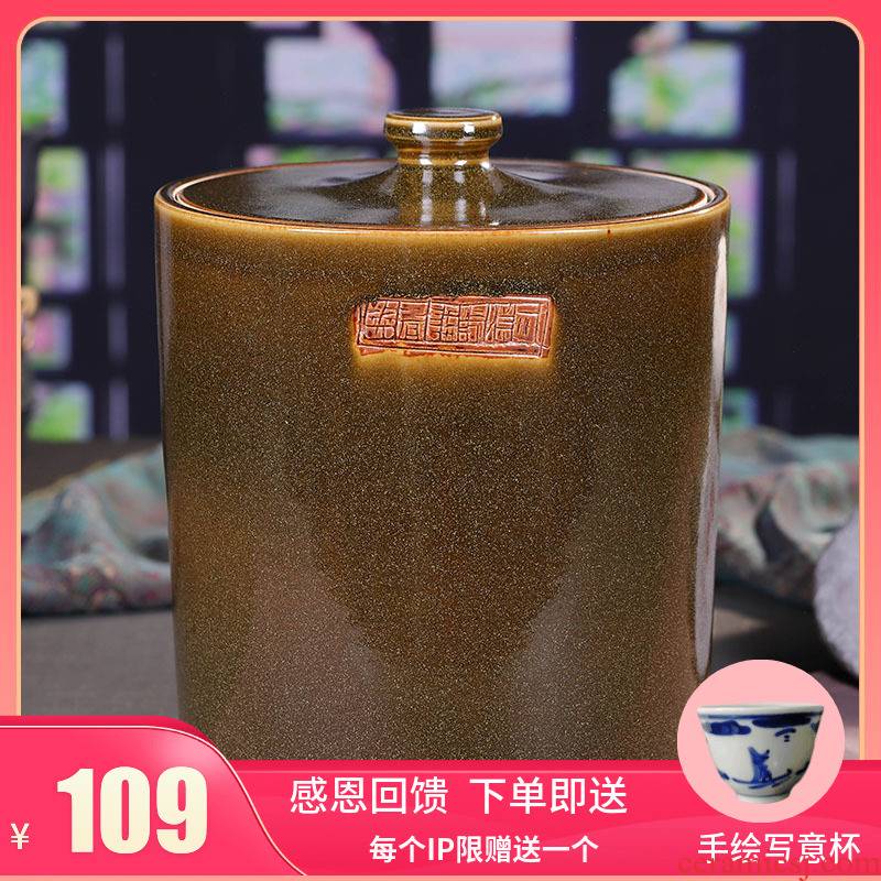 Jingdezhen ceramics tea cake caddy fixings large seal decorative pot sitting room household act the role ofing is tasted snack jars