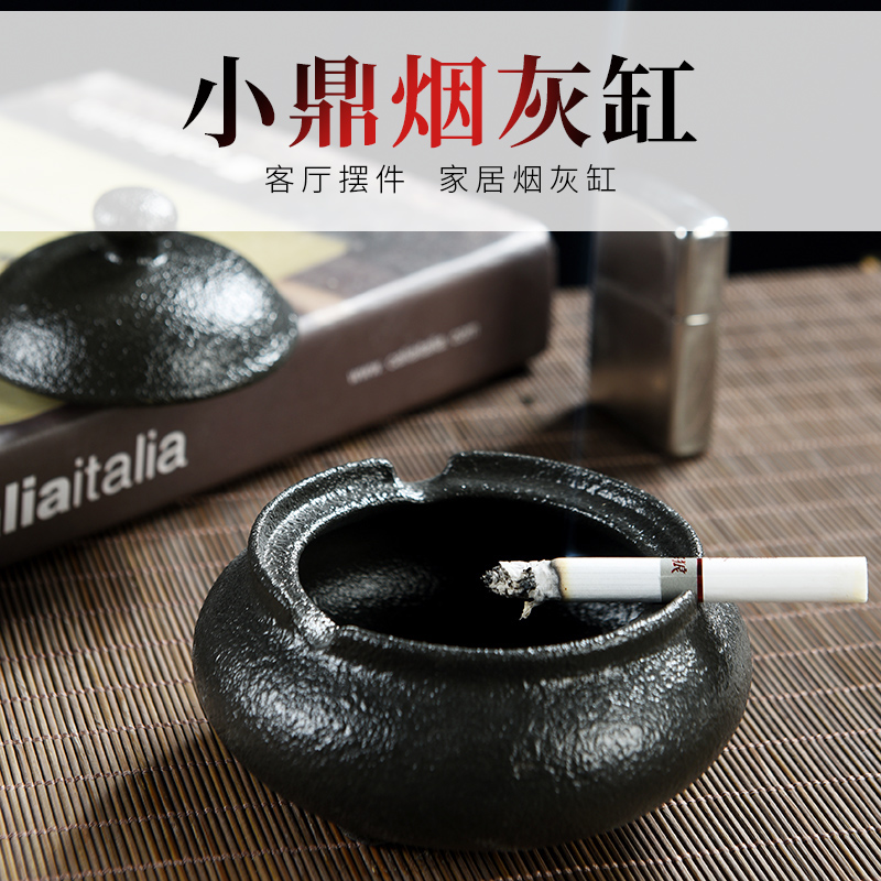 Beauty cabinet home sitting room tea accessories ceramic ashtray creative fashion a small bedroom with cover wind ashtray