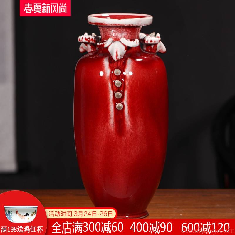 Ding jun porcelain antique vase ice to crack the jingdezhen ceramics three Yang kaitai, home decorations arts and crafts