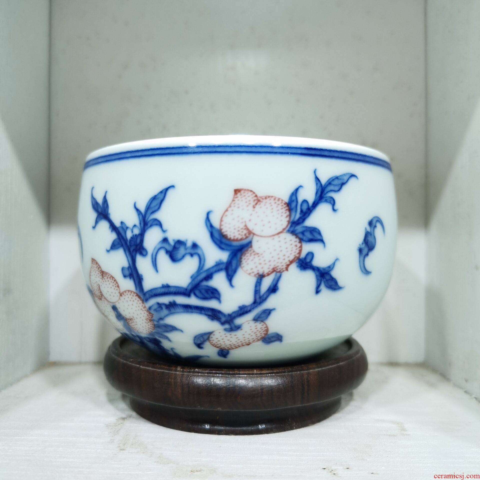 Jingdezhen porcelain cup manual hand - made single master CPU high - grade sample tea cup nine pick wufu 03