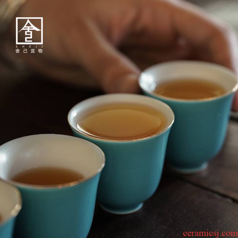 The Self - "appropriate material sample tea cup jingdezhen turquoise glazed ceramic cups kunfu tea kungfu tea set single cup small tea cups