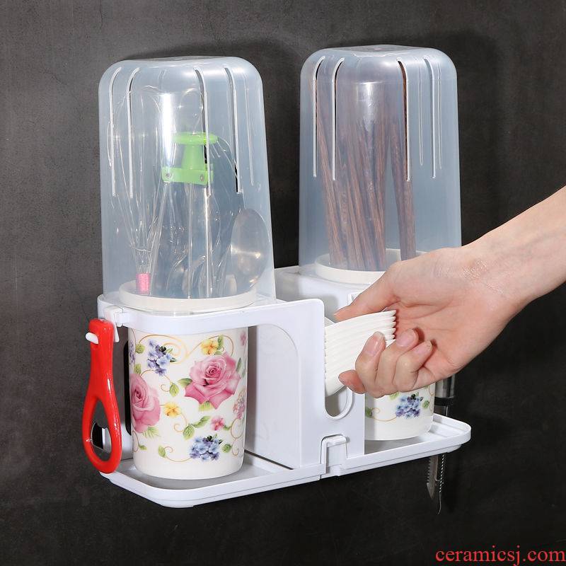 Tube mouldproof wall chopsticks tableware wipe boxes transparent cover ceramic wash chopsticks box of waterlogging under caused by excessive rainfall chopsticks cage