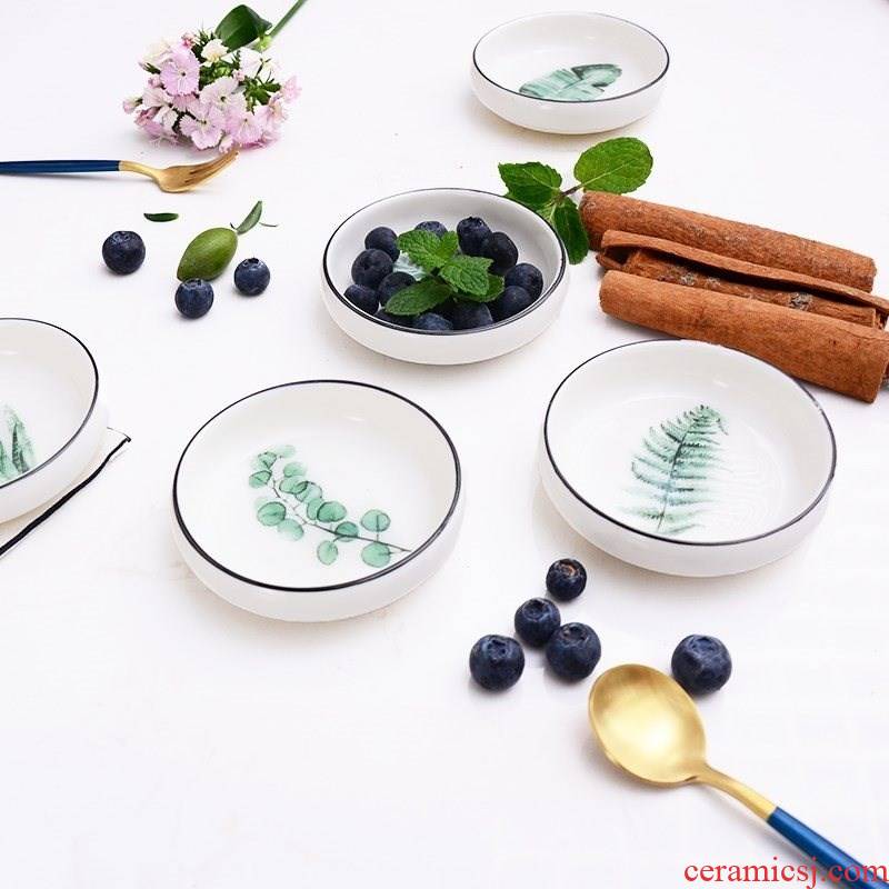 Snacks Japanese pure white sauce dish with action dipping sauce dish ceramic plates seems photo props
