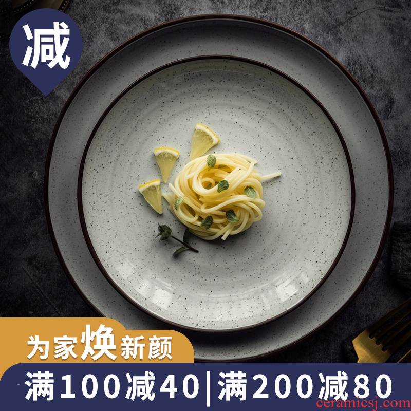 The content of creative Japanese household cold dish dish dish dish dish fast food dish beefsteak disc ceramic plate breakfast tray