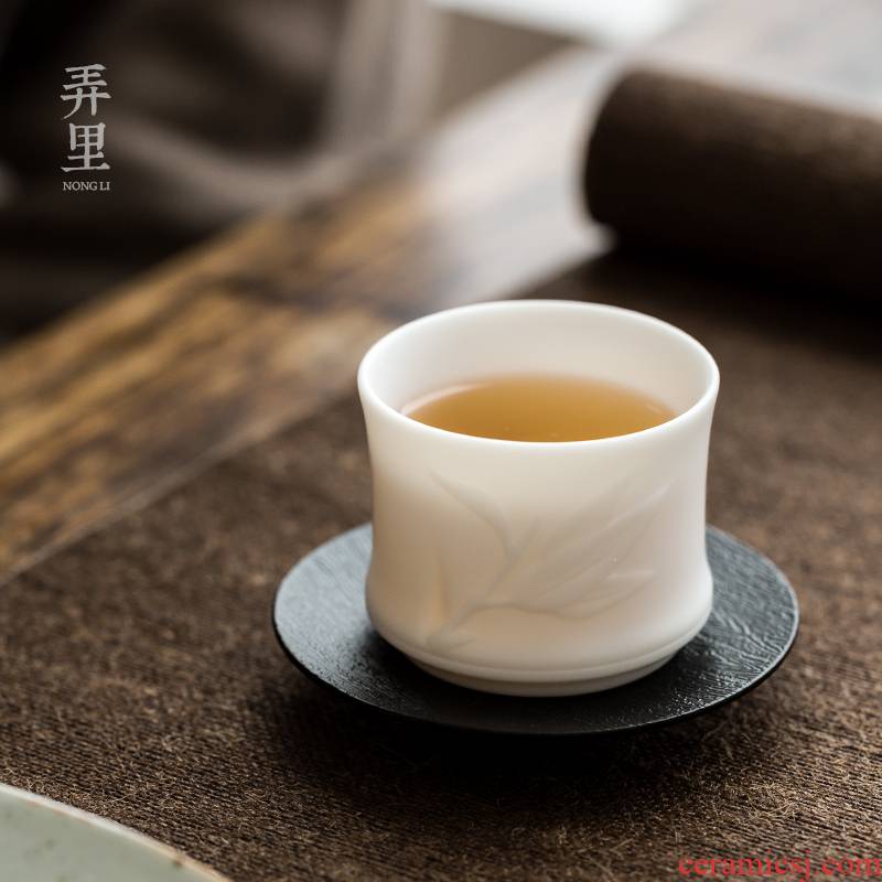 Lane in | ceramic checking household use cups white porcelain teacup kung fu tea tea cup single CPU master CPU