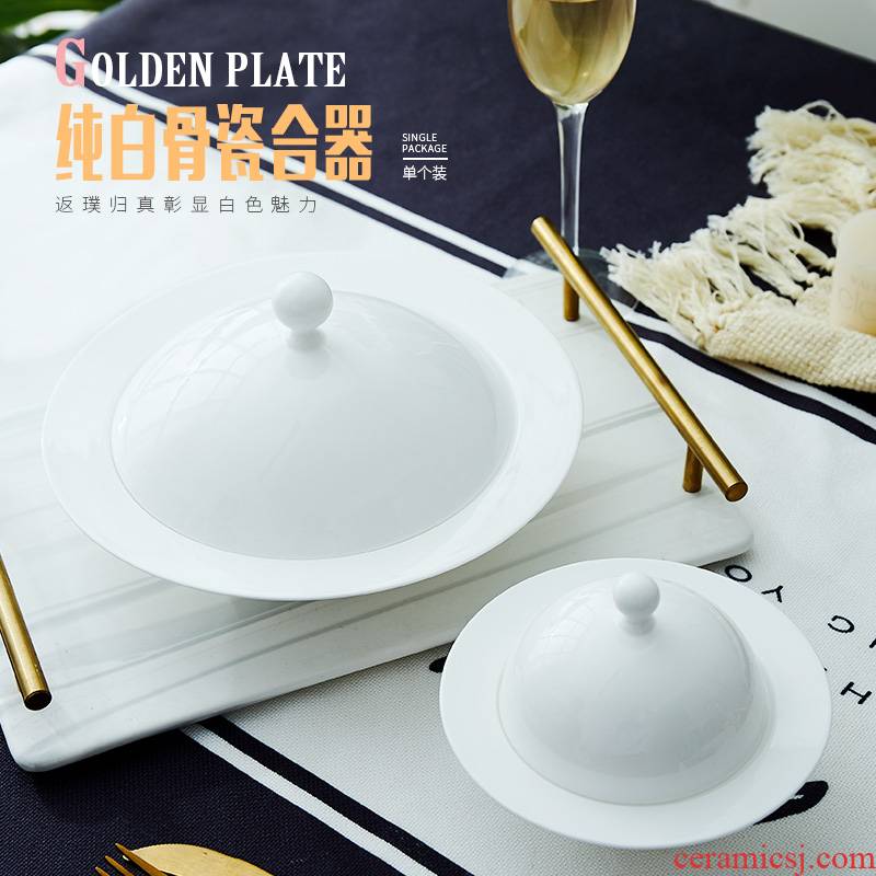 Ipads China net them red dish new home with cover the creative Chinese dishes soup bowl dish of jingdezhen ceramics