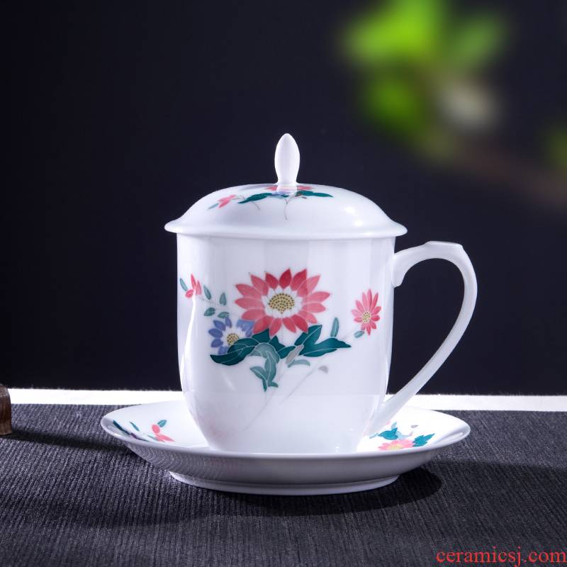 Thousand red up liling porcelain cup MAO office tea cups dish hand - made by cup under the glaze color high - grade ceramic gifts