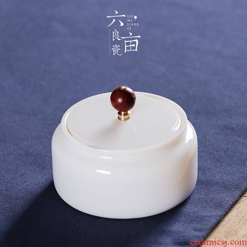 Dehua white porcelain Chinese white seal pot of tea box of ceramic tea pot high - grade porcelain tea tea home with cover