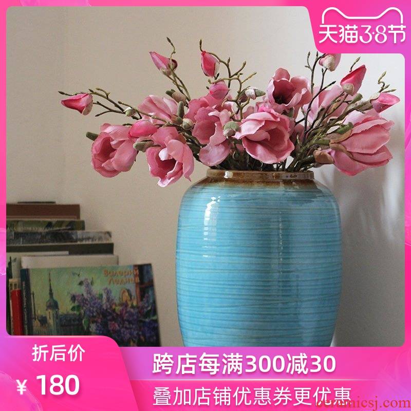 Household adornment art show I and contracted jingdezhen ceramic vase Mediterranean furnishing articles sitting room vase