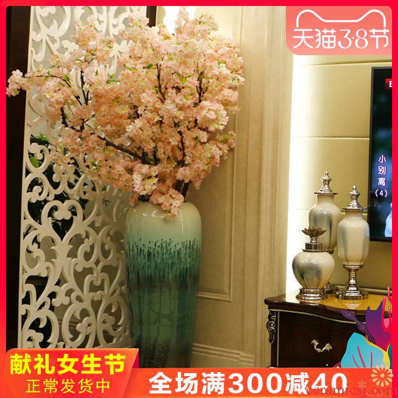 Jingdezhen ceramic floor big vase club hotel sitting room porch is decorated flower flower implement large furniture furnishing articles