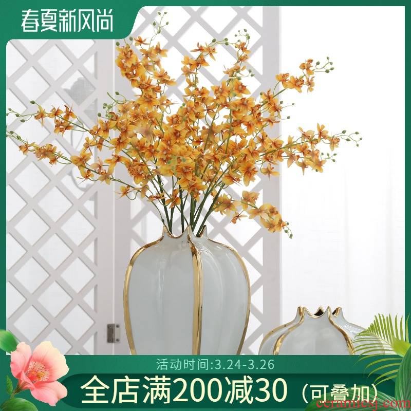 Jingdezhen ceramic vases, flower adornment household light key-2 luxury furnishing articles sitting room to the balcony a hydroponic flowers simulation flowers
