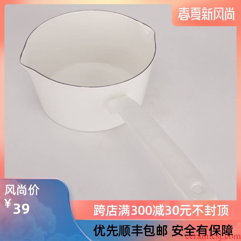 1.1 L see baby milk pan, special enamel pot enamel pot induction cooker general, lovely mini gas buner