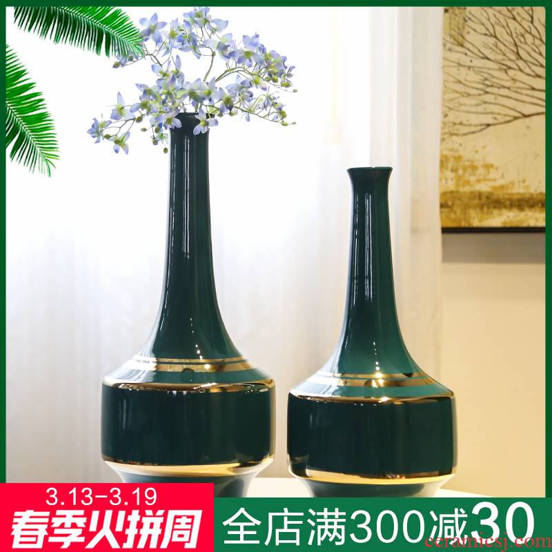 The New Chinese jingdezhen ceramic vase continental American hotel villa decoration mesa between example flower big furnishing articles