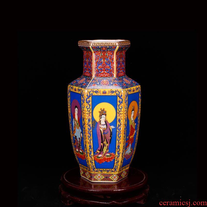 Jingdezhen imitation antique YongZhengNian com.lowagie.text.paragraph antique Chinese style restoring ancient ways is colored enamel vase home furnishing articles collection of handicraft