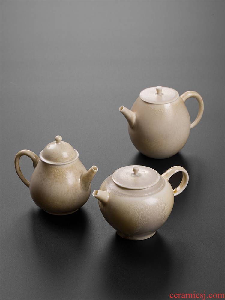 Jingdezhen tea pot plant ash glaze ceramic teapot tea pure manual kung fu single pot of little teapot household teapot