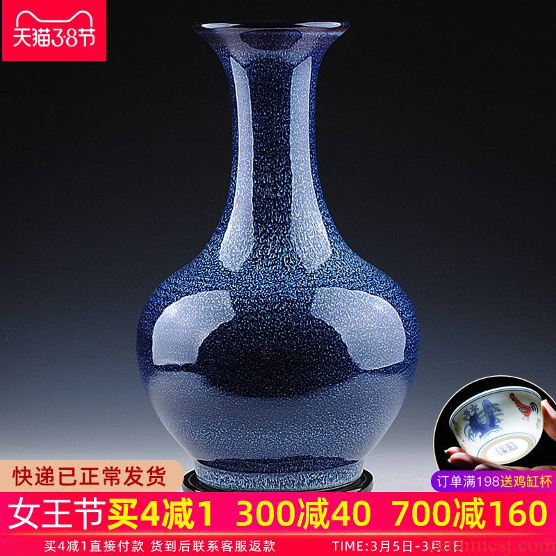 Jingdezhen ceramic vase furnishing articles creative variable blue porcelain porcelain flower arrangement sitting room Chinese style household ornaments