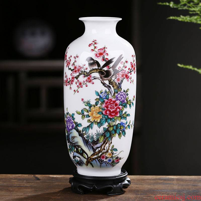 Jingdezhen ceramic floret bottle furnishing articles home sitting room adornment white flower arranging flowers is I and contracted table furnishing articles