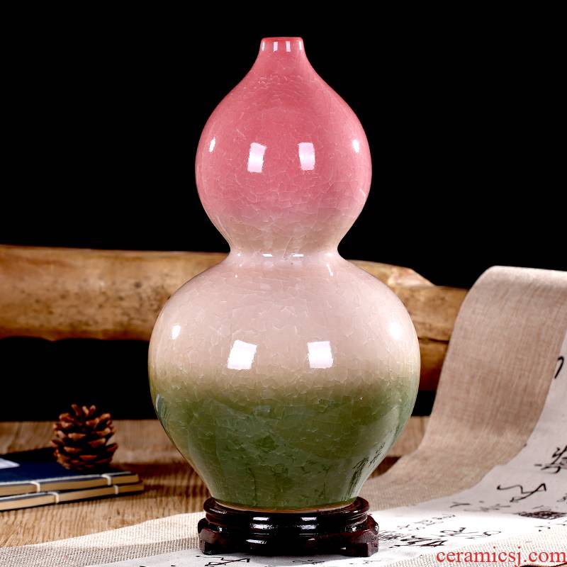 Archaize of jingdezhen ceramics up on crack three glaze vase home sitting room adornment handicraft furnishing articles