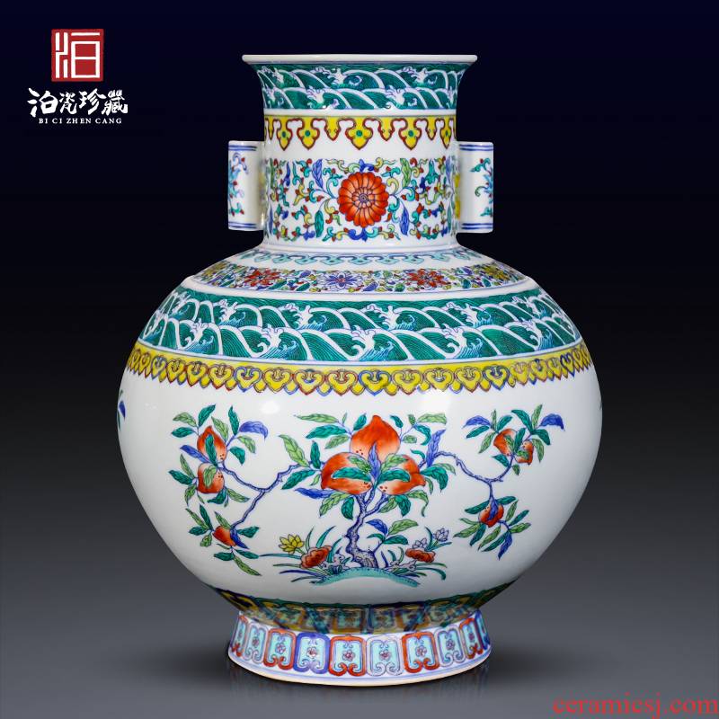 Jingdezhen ceramic color bucket many children f vases, new Chinese style living room TV ark, home decor collection furnishing articles