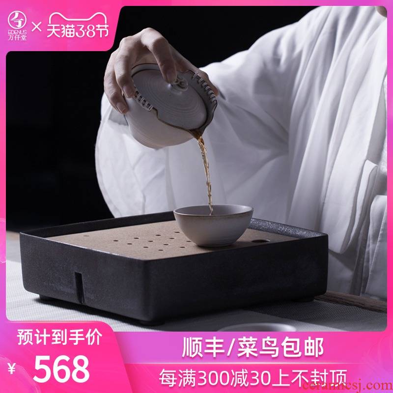 M letters kilowatt/ceramic plate of coarse pottery tea tray storage square # contracted wet kung fu tea tray tea four scent 01