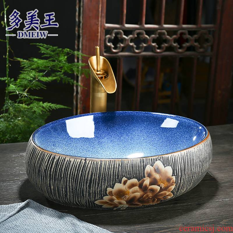 Stage basin to the balcony sink single oval restoring ancient ways of jingdezhen ceramic art basin lavatory toilet