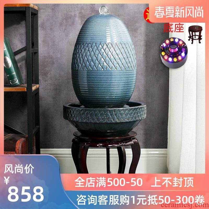 Jingdezhen to live in a small sitting room aquarium desktop furnishing articles ceramic water fountain creative version into gifts