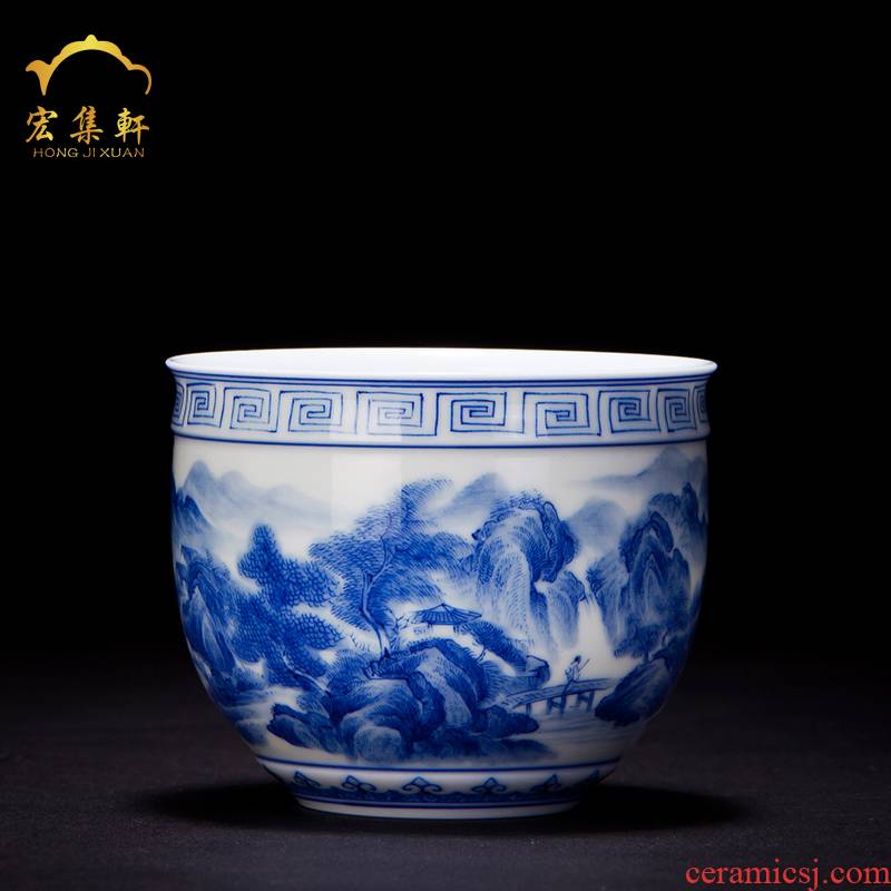 Jingdezhen ceramic cups hand - made porcelain master cup single cup large sample tea cup individual cup bowl kung fu tea set