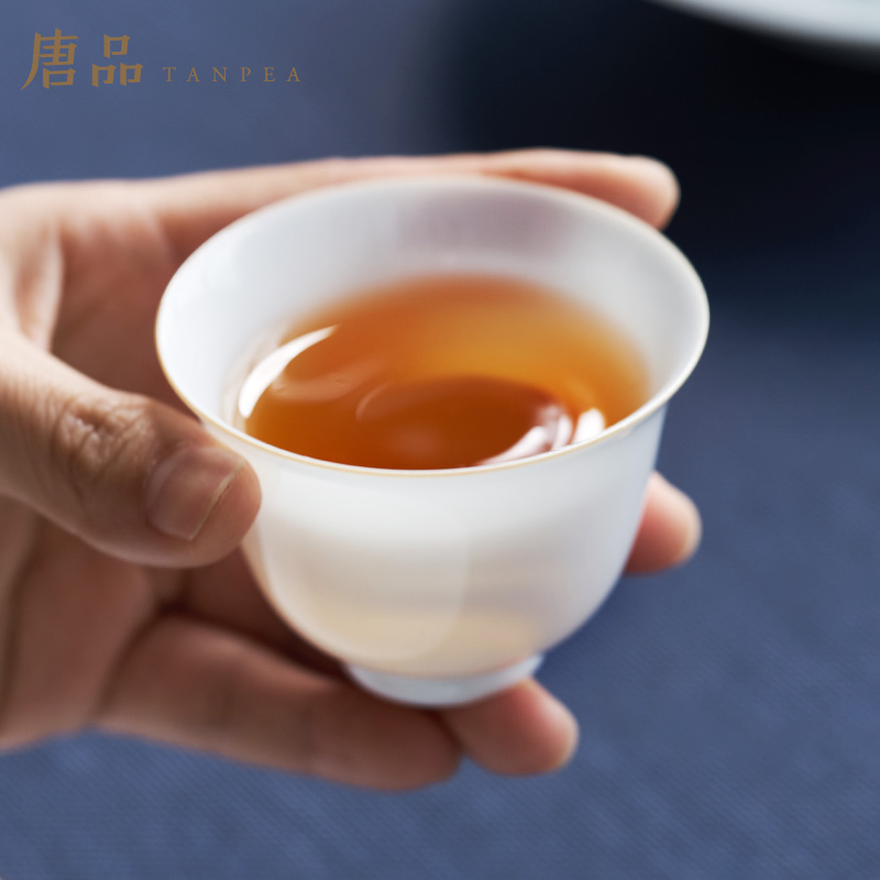 Jingdezhen pure manual white porcelain cups kung fu tea set sample tea cup jade green craft master cup bowl thin body