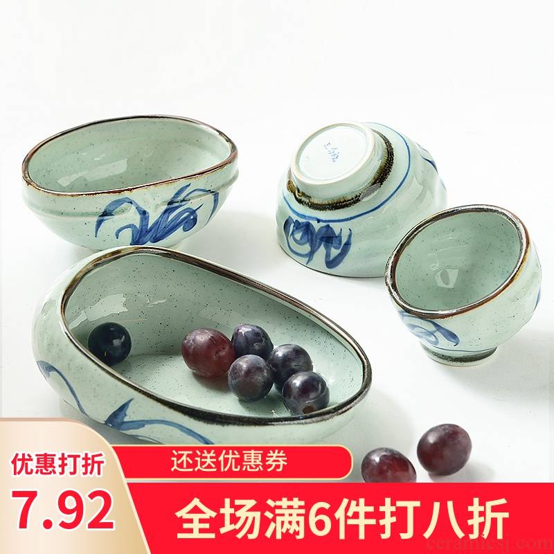 Three Japanese ceramics abnormity characteristics of fruit salad bowl creative type bowl bowl moon oblique expressions using dessert bowl of tableware