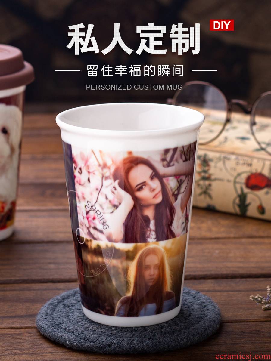 Creative keller order printed photos ceramic mugs custom tailored individuality customized coffee cup lovers gift