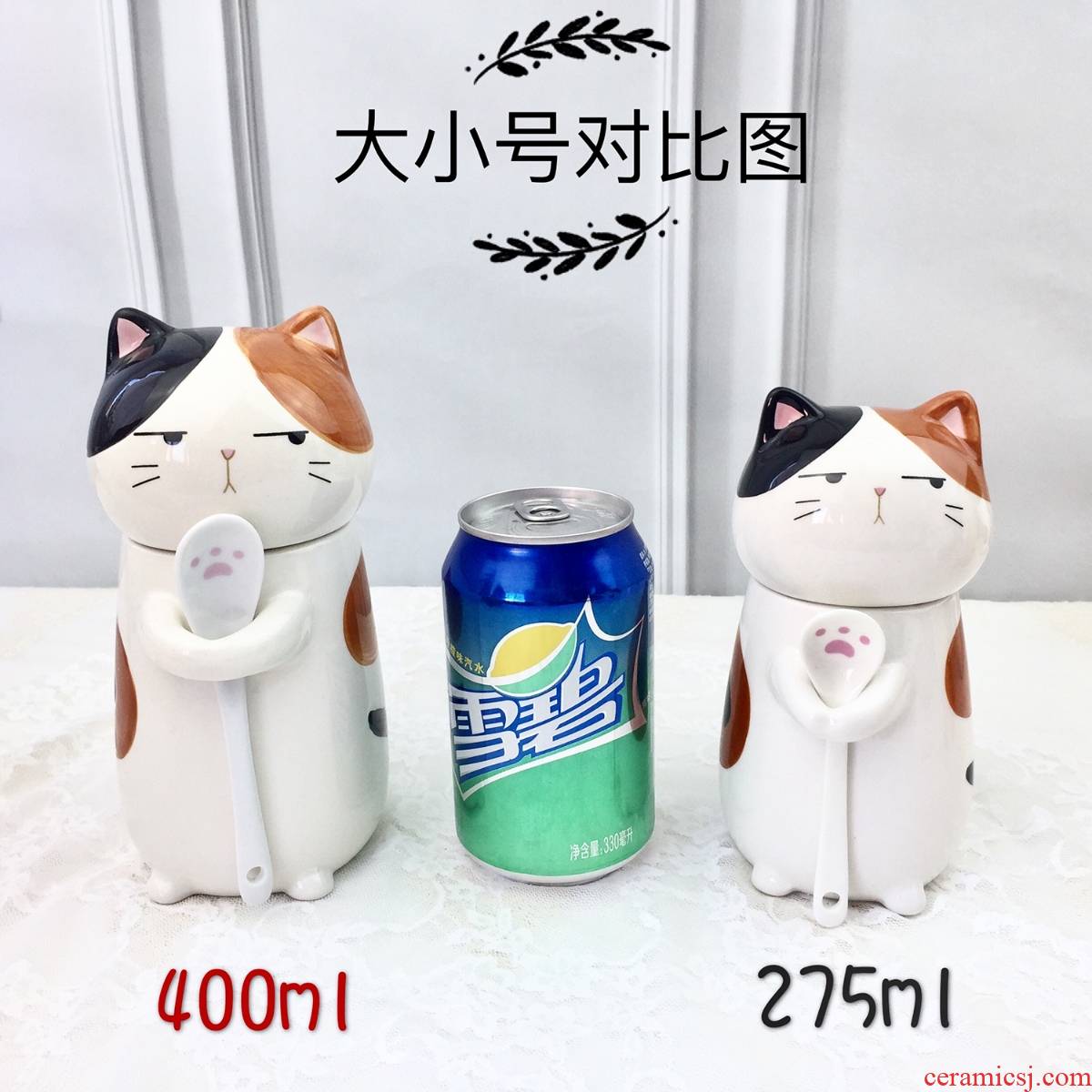 Cat lovers cup cup express animals creative ceramic keller of coffee birthday gift with lid spoons